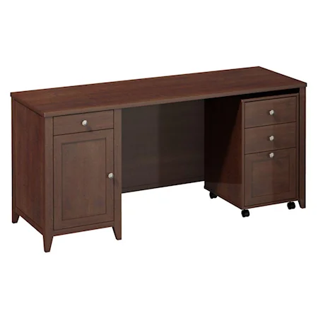 Double Pedestal Desk with 3 Drawer File Cabinet (BBF)